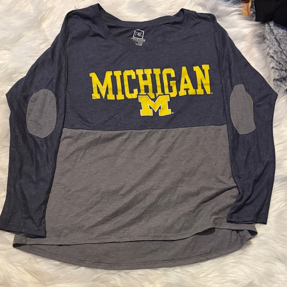 Knights Apparel Women's Color Block Long Sleeve Tee - Navy, Gray, Yellow